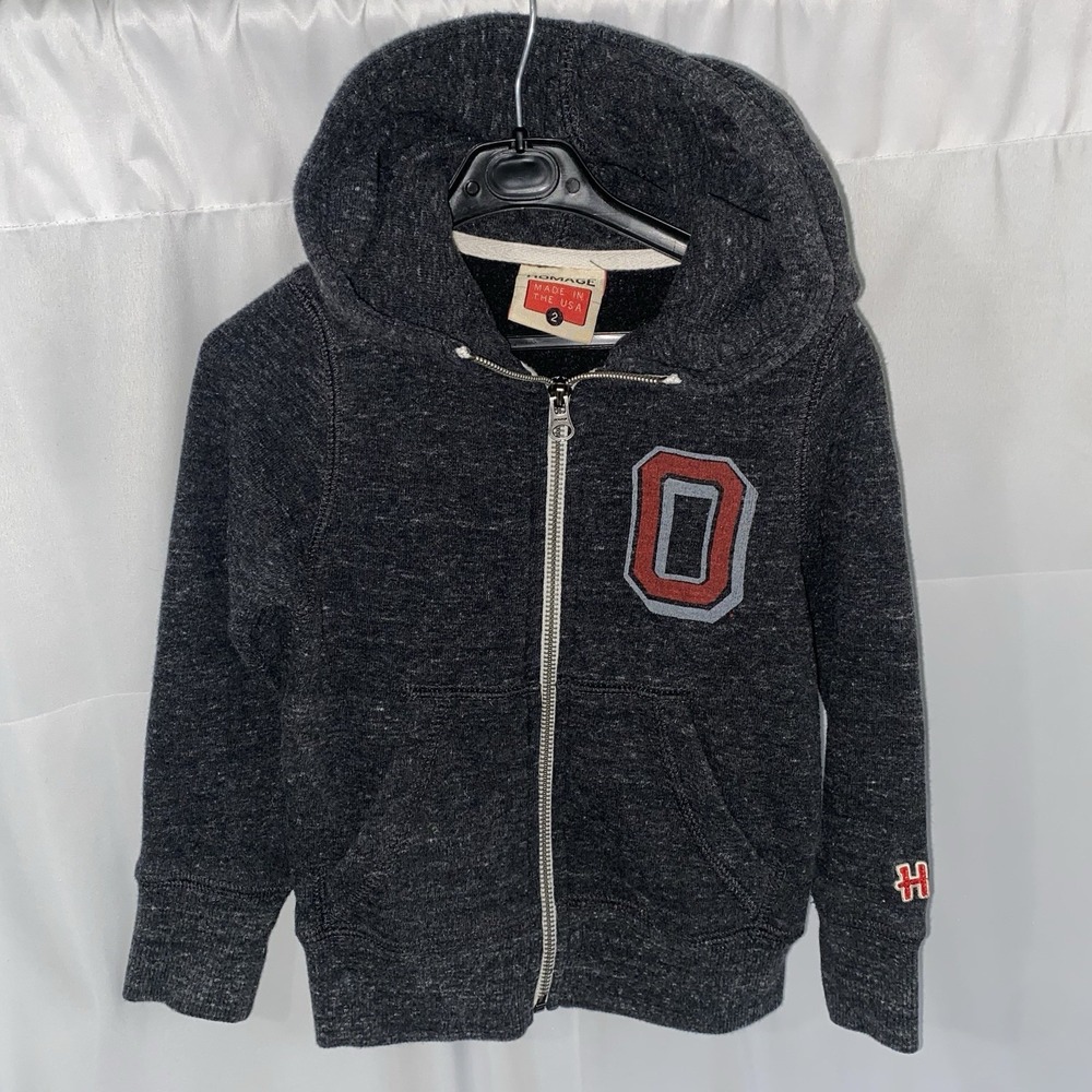Homage Ohio State University Buckeyes Full Zip Hoodie Hooded Sweatshirt Size 2T